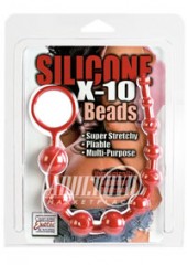 Silicone X-10 Beads - Red